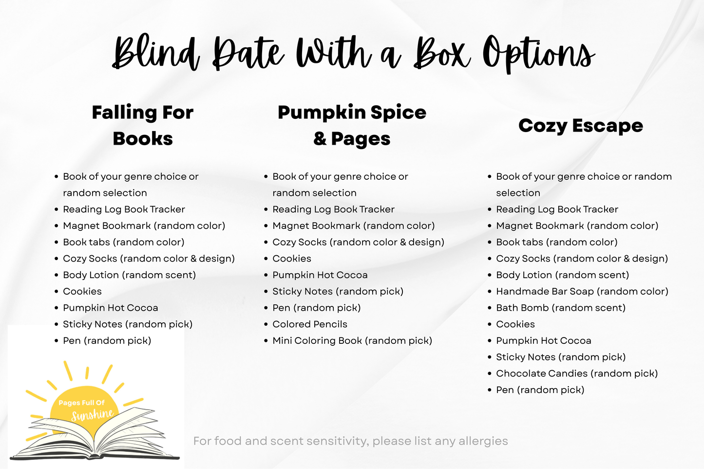 Fall Blind Date With a Book Box – Cozy Autumn Gift Set With Surprise Book & Seasonal Treats